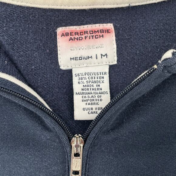Abercrombie & Fitch Women’s Hoodie Jacket Gym Issue 1/2 Zip, Navy/ Ivory, Sz M - Picture 3 of 9